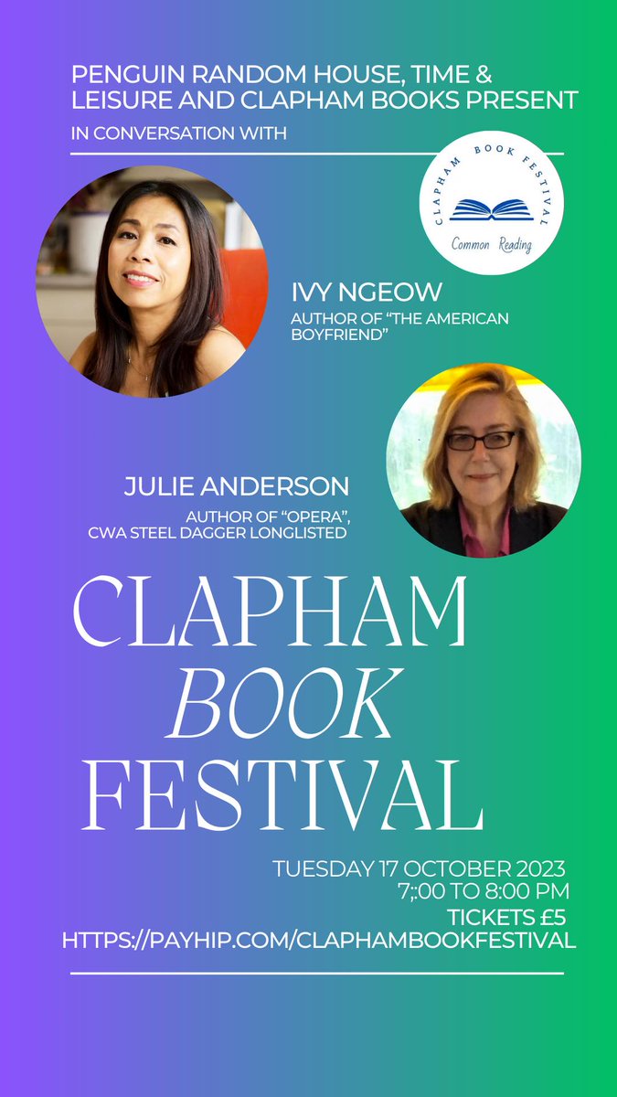 This 👇👇👇is happening tomorrow evening. If you like deliciously, twisty psychological thrillers.... Only £5 at payhip.com/claphambookfes… #books #bookfest #thrillers @ivyngeow @timeandleisure @ClaphamBookFest @claphambooks @thisisclapham @ClaphamSociety