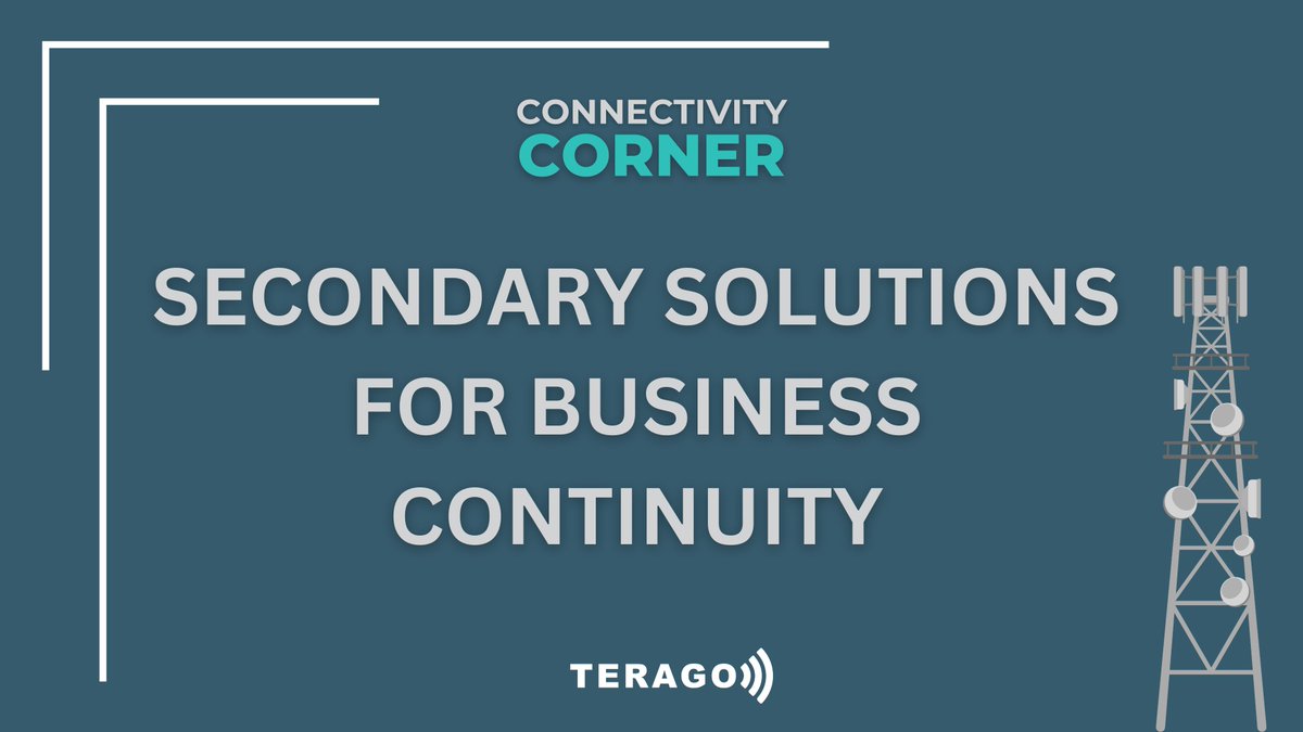 TERAGO_Networks's tweet photo. Having a secondary or backup internet connection is not just a luxury but a necessity for businesses today. On this weeks Connectivity Corner, we explore the reasons why a secondary internet connection is crucial.

Read full blog here: https://t.co/wkLL4fWi6e https://t.co/tUEEdiZdtH