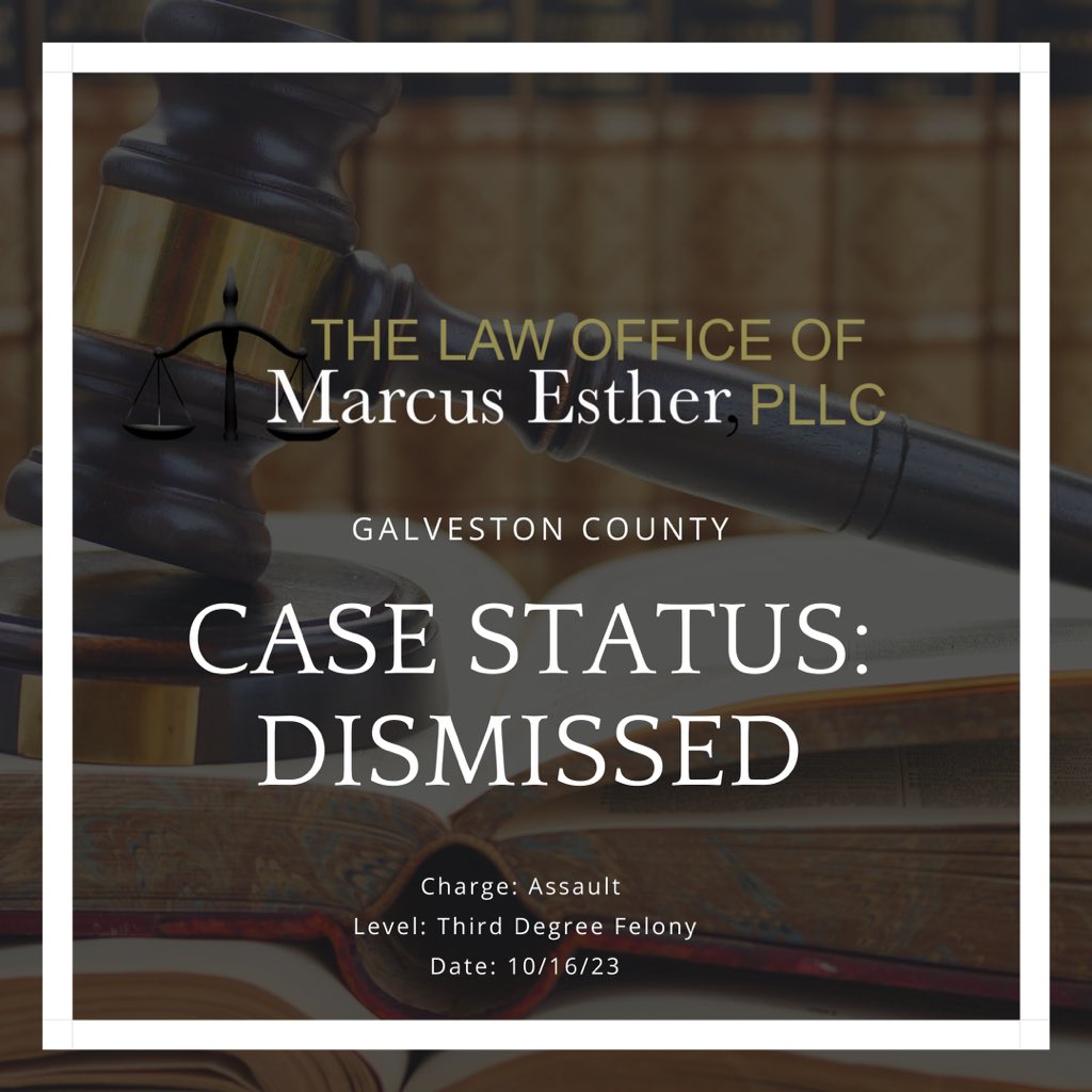 MarcusEsther_'s tweet photo. Another trial case dismissed! My client was set for trial on an Assault with Previous Conviction. The State wanted prison time at first. Now my client is walking out a free man!

This case was pending for well over a year. Now my client is free.

#CriminalDefense #Attorney https://t.co/sMLqusLqTA