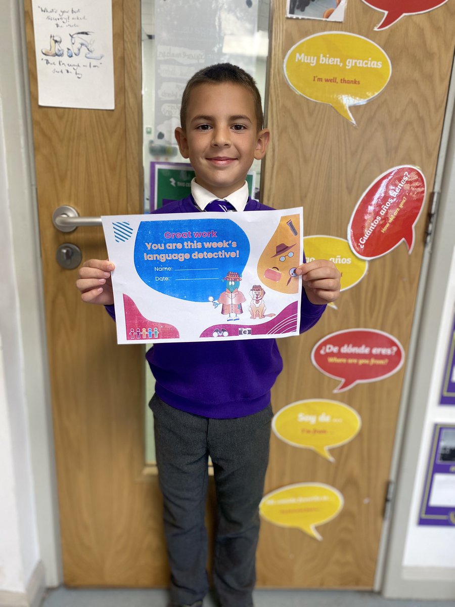 BirchwoodCE's tweet photo. Congratulations to this Year 5 pupil for achieving the Language Detective certificate in Spanish this afternoon! 🇪🇸🇪🇸🇪🇸🇪🇸 @network_primary #bcepsmfl #bcepsyear5 #bcepsspanish https://t.co/5Wl2FAQxMv