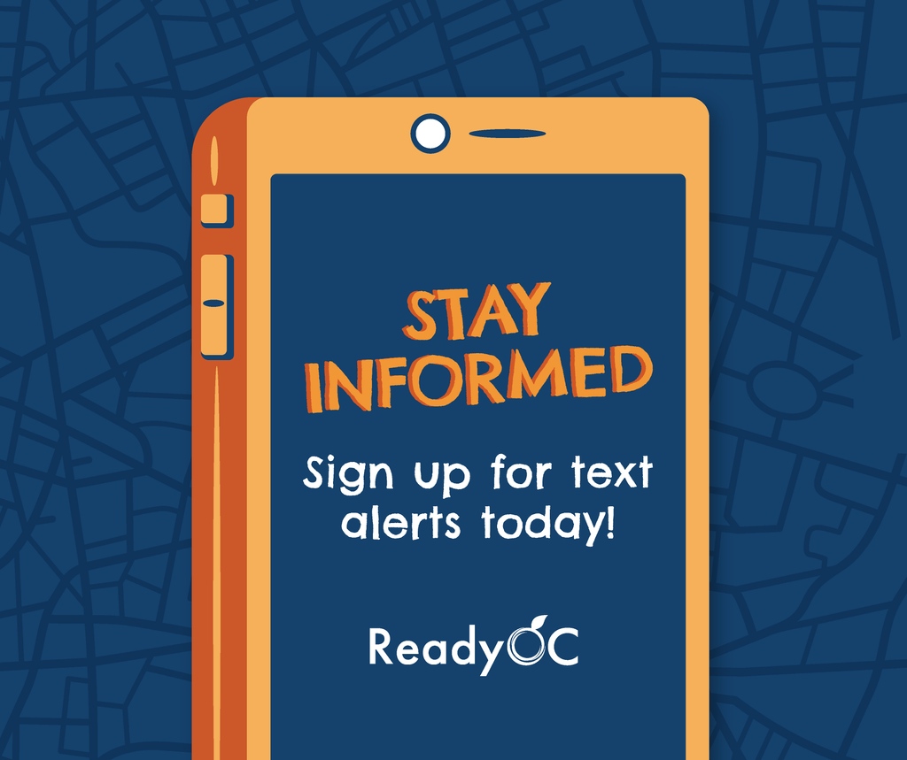 ReadyOC's tweet photo. When a disaster strikes, you'll want immediate information about evacuations, disaster containment, and local resources. Sign up for AlertOC today to stay up-to-date at: https://t.co/m2caOAeCRr
#ReadyOC #OrangeCounty #Preparedness #NaturalDisasters #ManmadeDisasters #Emergencies https://t.co/VR6sAjk80D