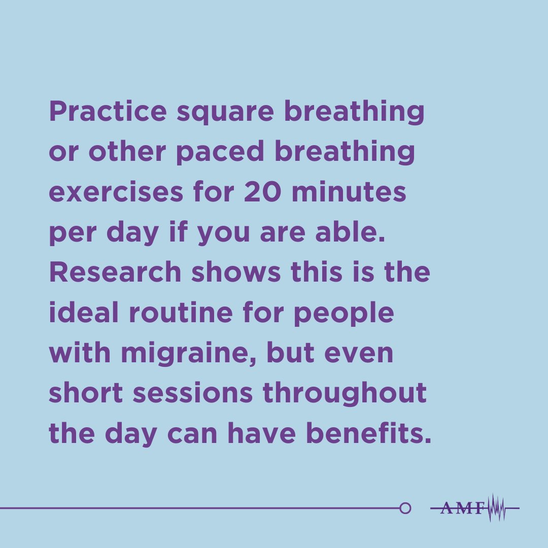 American Migraine Foundation (@amfmigraine) on Twitter photo When used in conjunction with traditional #migrainetreatments, relaxation therapies can offer great benefits for daily symptom management. For example, paced breathing exercises can help you reduce stress and prevent attacks. Find more tips here:
americanmigrainefoundation.org/resource-libra… When used in conjunction with traditional #migrainetreatments, relaxation therapies can offer great benefits for daily symptom management. For example, paced breathing exercises can help you reduce stress and prevent attacks. Find more tips here:
americanmigrainefoundation.org/resource-libra…