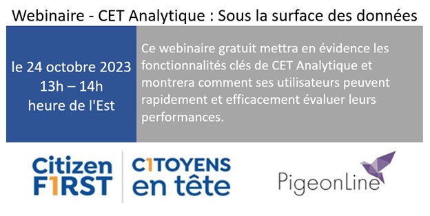citizenf1rst's tweet photo. Exploitez la puissance de l'analytique afin de vous aider à réussir - ce webinaire vous apprendra comment évaluer la performance, identifier les priorités d'amélioration des services et obtenir des informations à partir de données! https://t.co/1MeUYpXHCB https://t.co/W0aOXGHwab