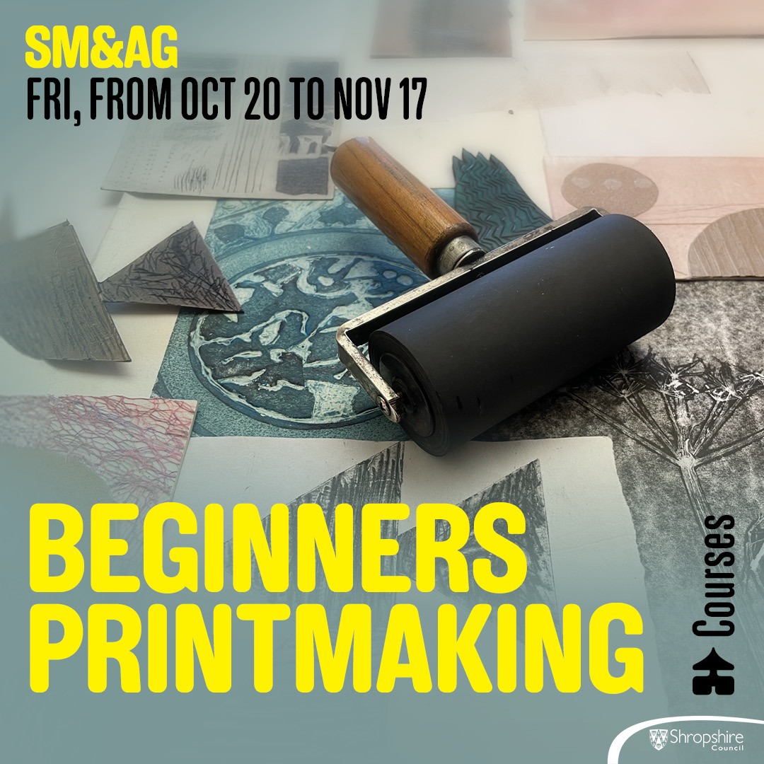 shrewsmuseum's tweet photo. PRINTMAKING Course for Beginners
Starts This Friday Oct 20
10.30am - 12.30 pm

Autumn is the perfect time to learn a new skill and this Printmaking for Beginners course is designed for beginners.

£15 per week - book the 4 week course here: https://t.co/a7JtNJzqir

#printmaking https://t.co/uMB1NmAxeW