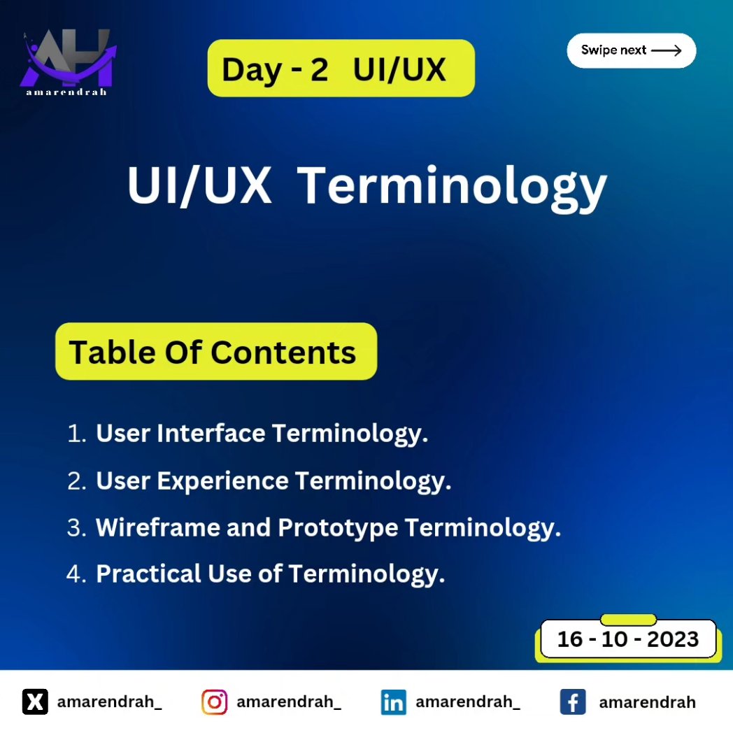 amarendrah_'s tweet image. 🚀 Day 2 Complete: Learning UI/UX Terminology!
 Stay tuned for more! 🌐📚
#amarendra #amarendrah #webdveloper #webdevelopment #letslearn #learntogether #mernstack #dailychallenge