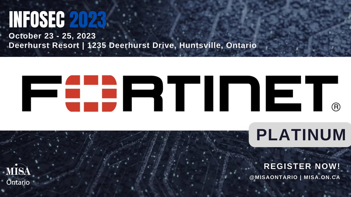 MISAOntario's tweet image. Big shoutout to our platinum sponsor @fortinet for their ongoing commitment to #InfoSec2023!
Attend Ontario&apos;s Premier Municipal Cybersecurity Conference! Learn More: ow.ly/OSoP50PVk7k

#OnMuni #CSAM #LocalGov #CyberSafety #MunicipalIT #DigitalResilience #CyberAwareness