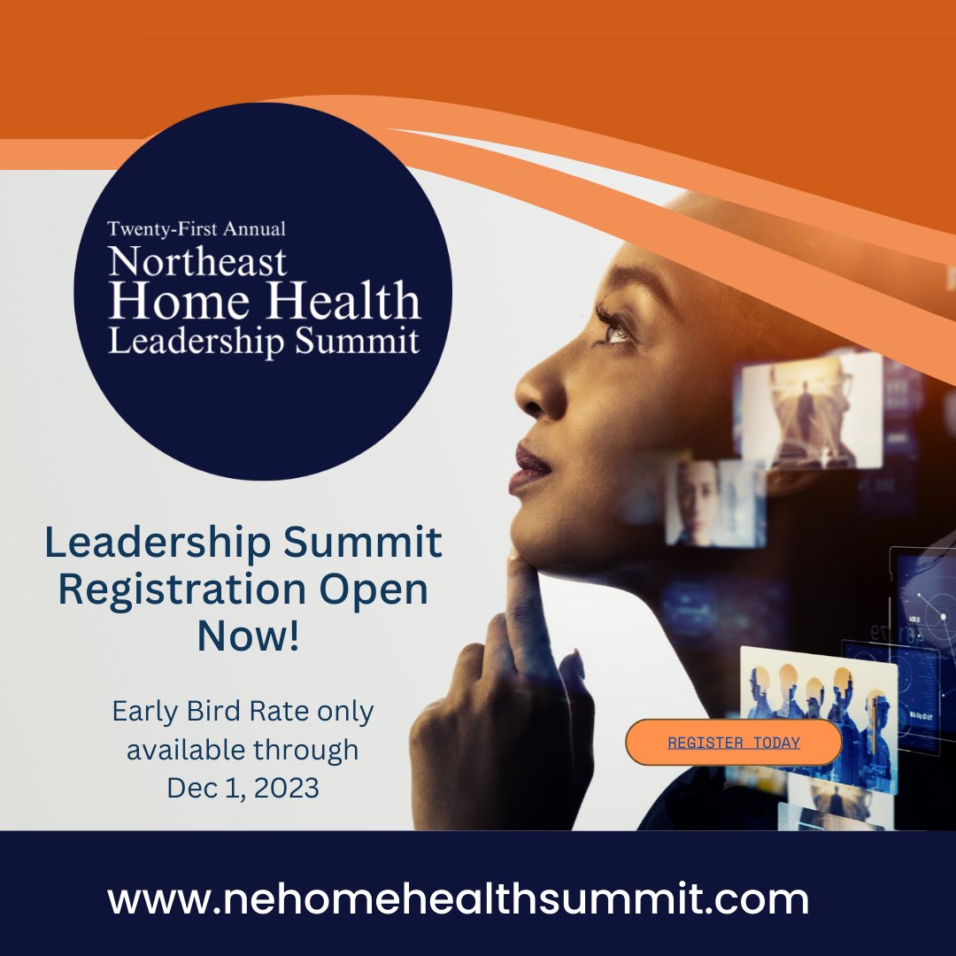 HomecareNH's tweet photo. Unlock opportunities at the 2024 Northeast Home Health Leadership Summit in Boston Jan 16-17, 2024. Join us in Boston this January! https://t.co/pXJDILsn2L https://t.co/7cqoJsjd9u