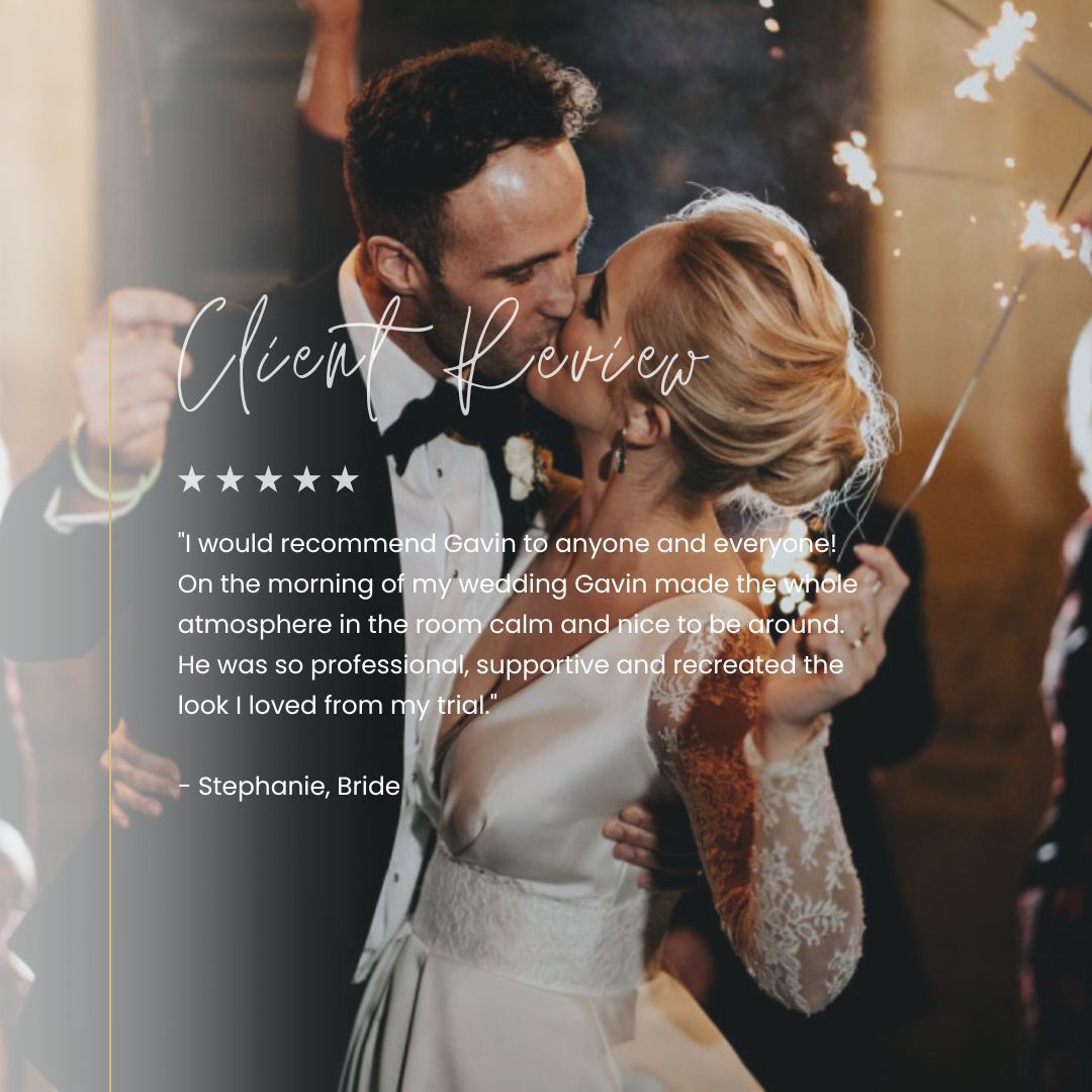 Looking for a consummate professional who will make your wedding hair look efforrlessly elegant? Look no further than #makemebridalproartist @gavinharviehair. Just look at what a recent bride had to say about working with Gavin:

"Well where do I start with Gavin, I came across h