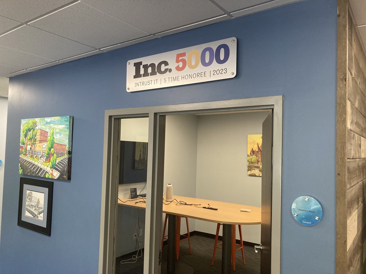 intrustIT's tweet photo. 🌟 It's official! 🌟
Check out our new office décor featuring the Inc. 5000 5-Time Honoree sign for 2023. We're thrilled to be recognized once again for our commitment to excellence. Thanks again to our amazing team and valued clients! 🏆 

#Inc5000 #IntrustIT #OfficeDecor https://t.co/iLjV8zvXHL