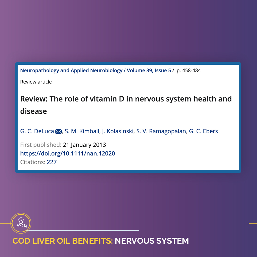 “Vitamin D has been shown to exert a multitude of effects on the nervous system including neurotrophism, neurotransmission, neuroprotection and neuroplasticity”

The vitamin D in Rosita’s EVCLO is the same form of vitamin D that your body produces when exposed to sunlight.