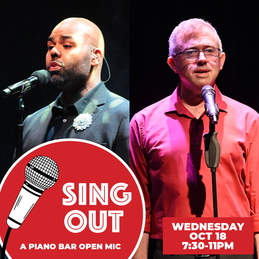 This Wednesday! Come out and sing with us. Wed Oct 18 - join us at <a href="/AtlasPACDC/">Atlas Performing Arts Center</a> for Sing Out: GMCW Piano Bar Open Mic. Broadway showtunes, jazz standards, pop arrangements, whatever you like to sing! Doors open at 7:30pm, singing kicks off around 8pm &amp; wraps by 11pm.