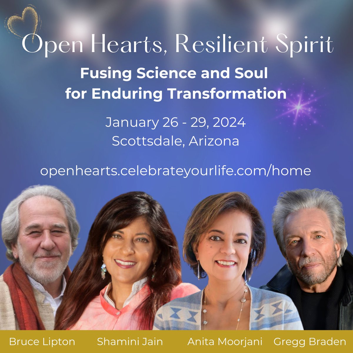 drShaminiJain's tweet photo. Excited for the collab with friends @Greggbraden, @anitamoorjani, @biologyofbelief! Join us for an extraordinary event blending science, spirituality, & consciousness to empower you. ✨ #openhearts #ScienceSpirituality https://t.co/kVndCPgnrf