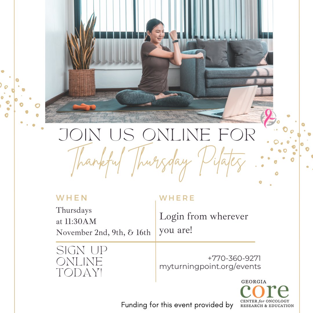 Join Senior Physical Therapist, Carrie Kozel, as she guides you through a 3 week, mat-based virtual Pilates class. Please dress comfortably and have a mat ready to use.
All levels are welcome!