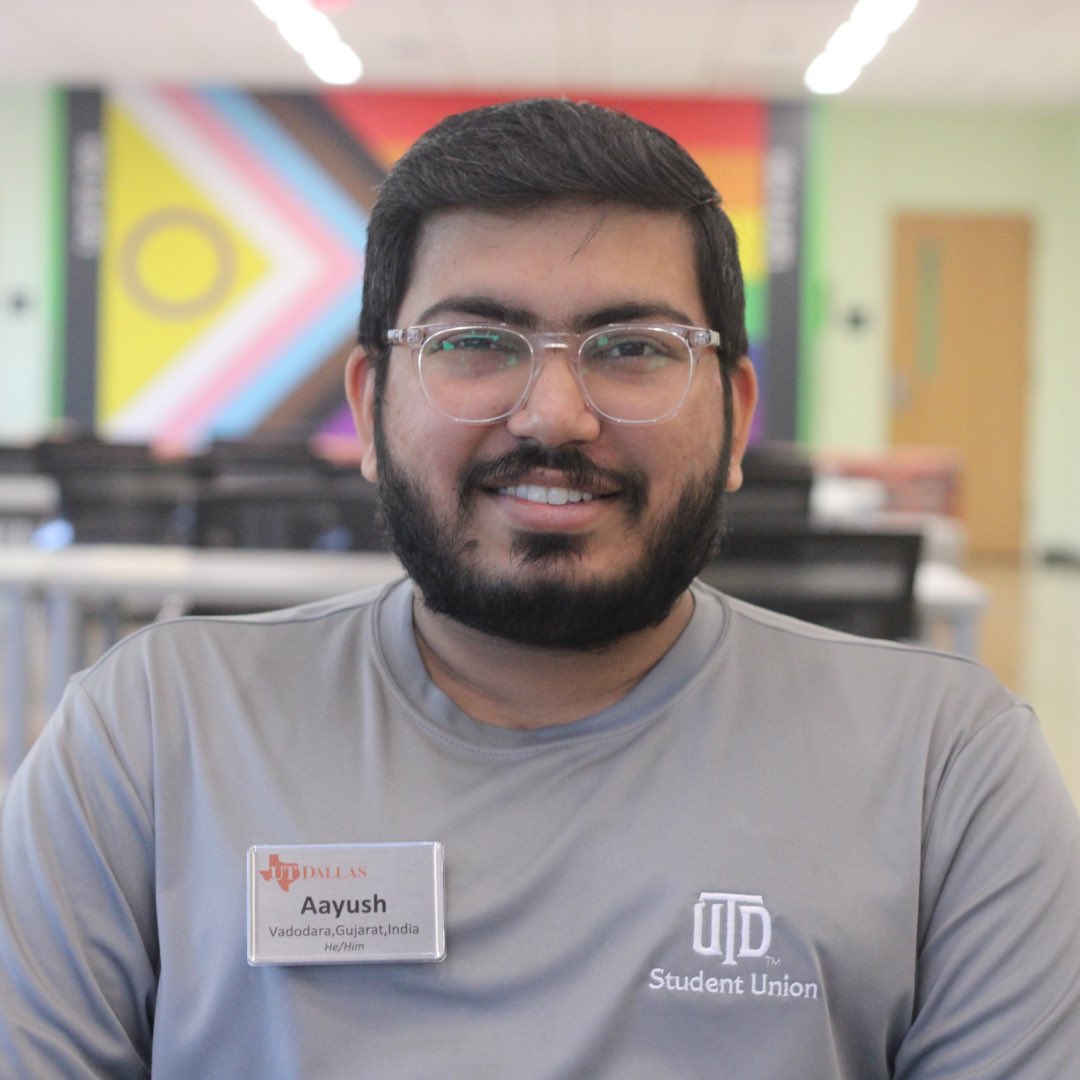 Happy #MeetTheStaffMonday! We are back with one our SSA Attendants: Aayush Shah!   Year: Graduate Student   Major: Business Analytics   Hometown: Mumbai, India   'My favorite part of working in the Student Union is helping the students.'   #UTDStudentUnion