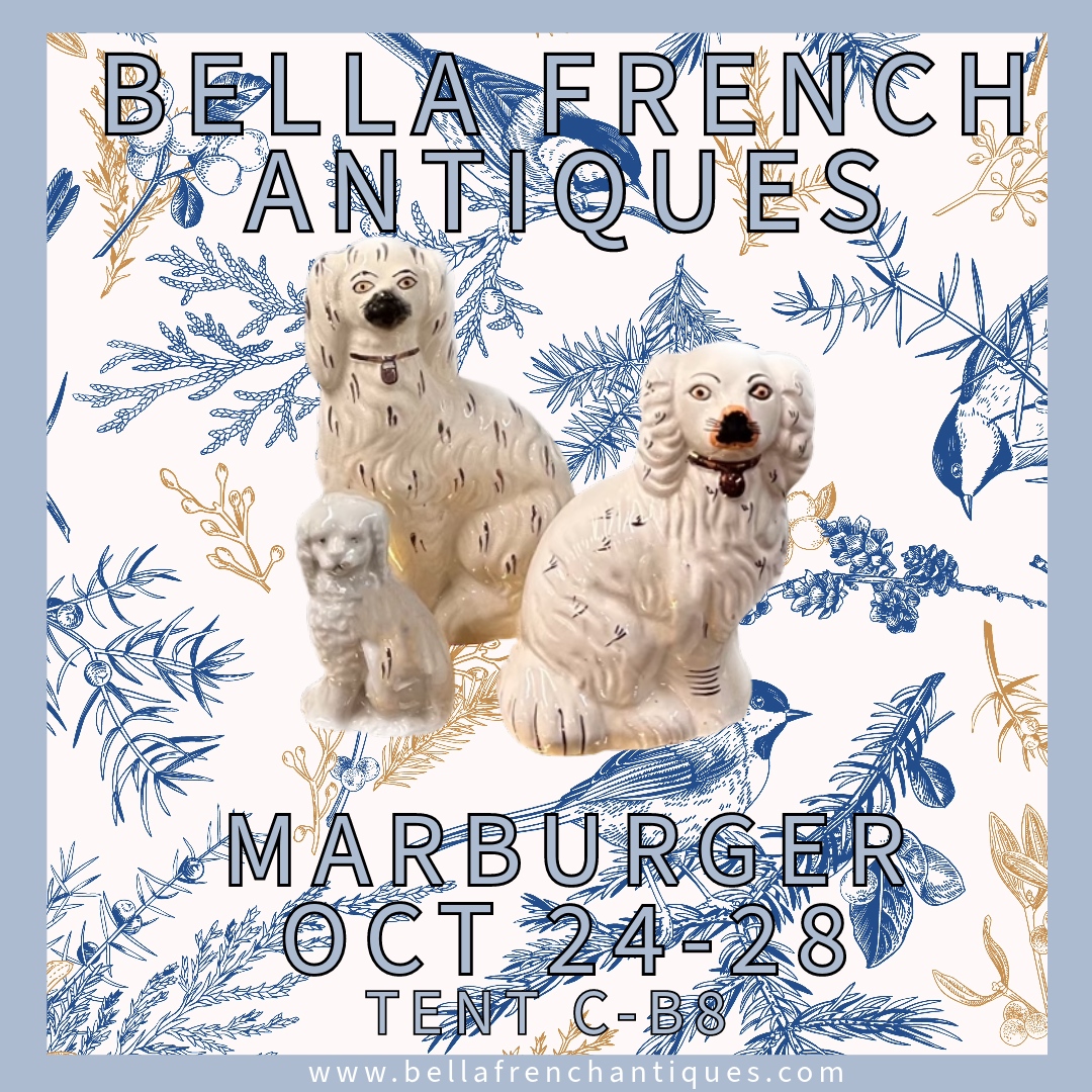 Come visit and shop at Marburger Farm in Round Top, Texas. 
Oct. 24 - 28.

chairish.com/shop/bellafren…

#staffordshiredogs #antiqueplates #englishantiques #frenchantiques #antiqueporcelain #bellafrenchantiques #marburger #marburgerfarm #chairish #foundandchairished⁠