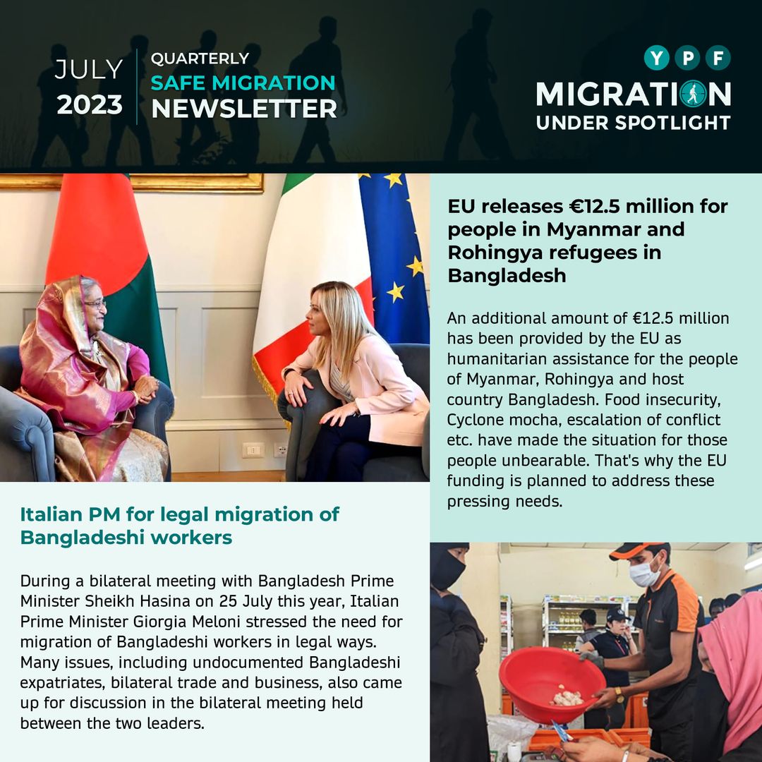 ypfbd's tweet photo. YPF #SafeMigration team is excited to share the 3rd issue of their quarterly newsletter "Migration Under Spotlight" where the top news on migration from all over the world is highlighted. The 3rd issue covers news from July to September
#YPFSafemigration #YouthPolicyForum https://t.co/QtUltyGY5a