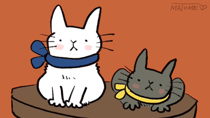 「黒猫 白い猫」のTwitter画像/イラスト(新着)