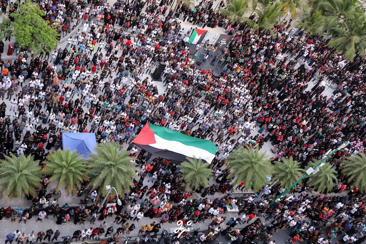The Capital City Of Maldives, Malé is gathering in solidarity with Muslim Brothers and Sisters of Gaza.