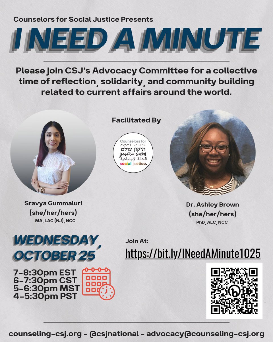 CSJNational's tweet photo. Join us on Wednesday, 10/25 at 7pm ET for I Need A Minute! Register at https://t.co/mtIv2ZnyRq https://t.co/Z1gA7lAbLv