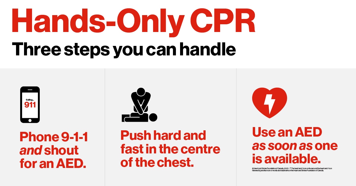 HeartandStroke's tweet photo. Cardiac arrest can strike anyone, anywhere, at any age, often without warning. 35,000 #cardiacarrests happen each year in Canada.
Learn #CPR and how to use an #AED: https://t.co/9iglSBfi4f.
#WorldRestartAHeart https://t.co/hP5Iw4CRkh