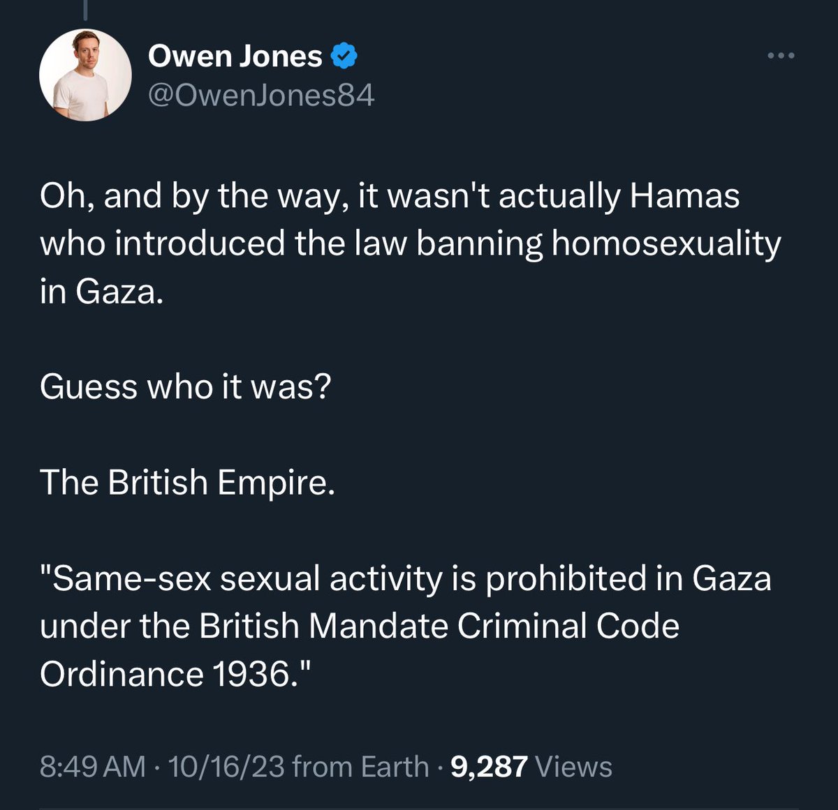SwannMarcus89's tweet photo. I love how the implication of this is that the Gaza Strip is a land of laws where people accused of homosexuality are charged in a court of law under the British Mandate Criminal Code of 1936

Like Hamas are legalistic sticklers and aren't just murdering people without trial https://t.co/aaCp5H1UjQ