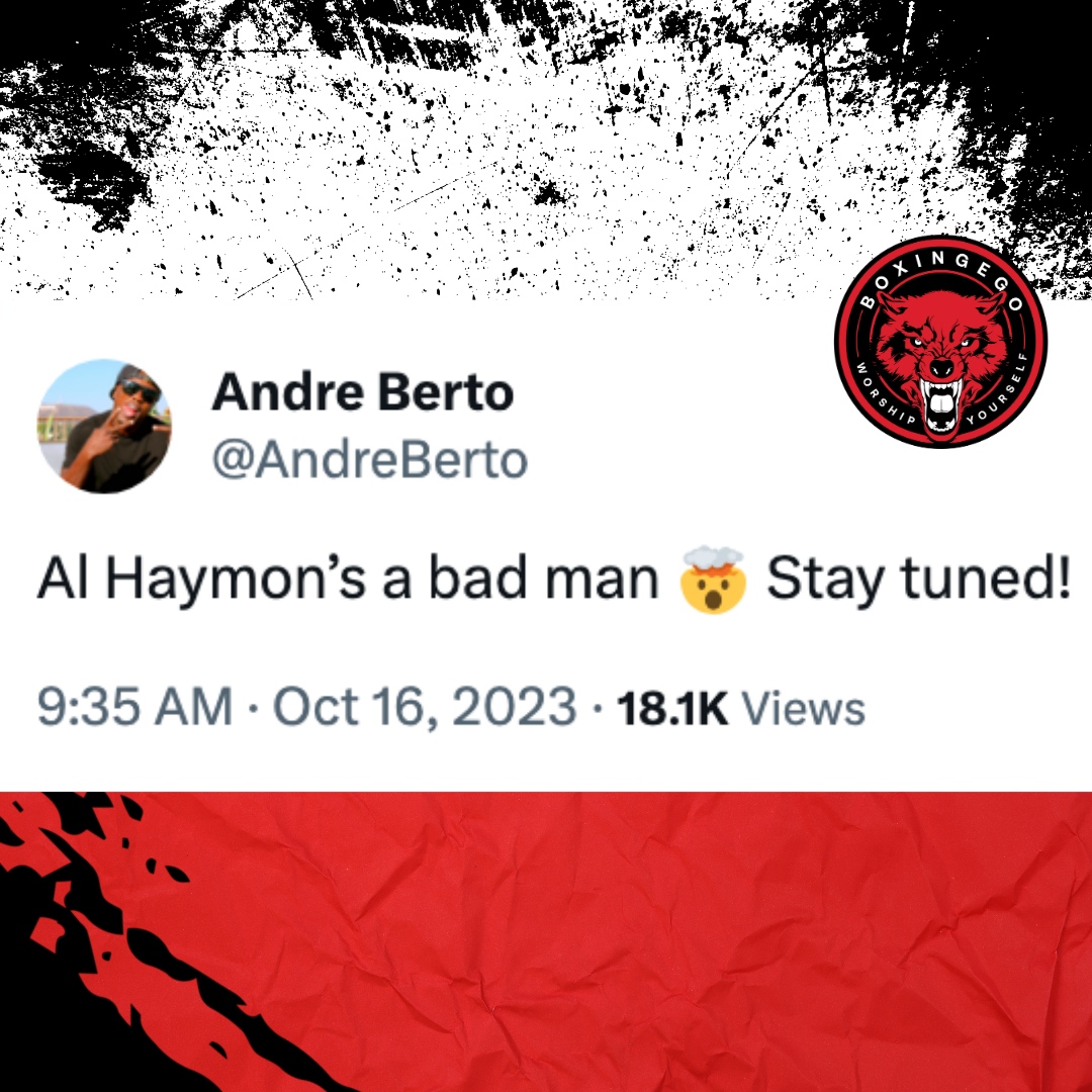 Boxingego's tweet photo. Andre Berto says Al Haymon is a bad man! Has some tricks up his sleeve! ๐ฎ #berto #AndreBerto #EGO #AlHaymon #Boxingego https://t.co/WjGeEKKxNW