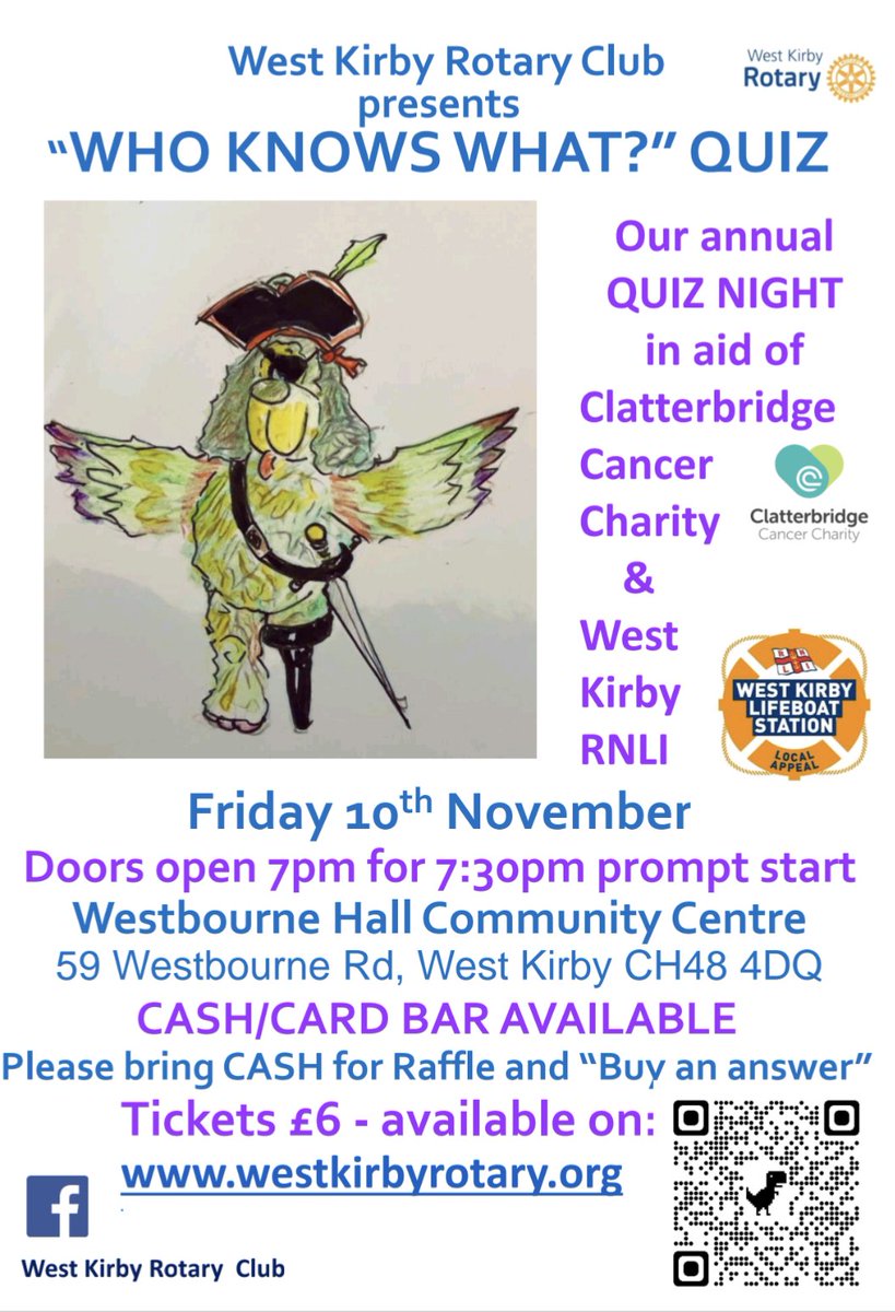 Don't forget to book your tickets! westkirbyrotary.org/blog/ 

*Please note you won't receive an actual ticket - once paid we will have your name on the guest list for the night*