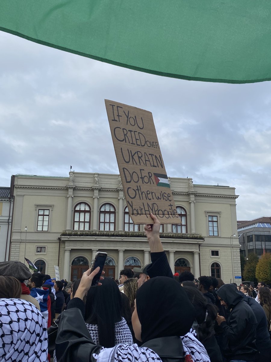 Alhamdhulillaah's tweet photo. Protests in Göteborg, Sweden in solidarity for Palestine. https://t.co/8QbQx5KmTt
