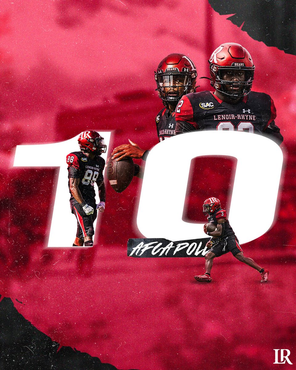 Movin' 🆙

For the 33rd week in program history, the <a href="/LRBearsFootball/">Lenoir-Rhyne Football</a> team ranks in the top 10! 

#GOBEARS