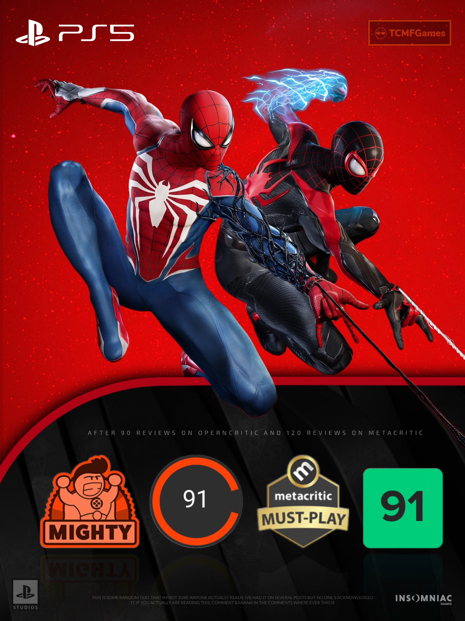 TCMFGames on X: After 90 reviews on Open Critic and 120 Reviews on Metacritic  Spider-Man 2 holds a 91 on both site ! 👀🔥🔥 • This solidifies the game as  a must