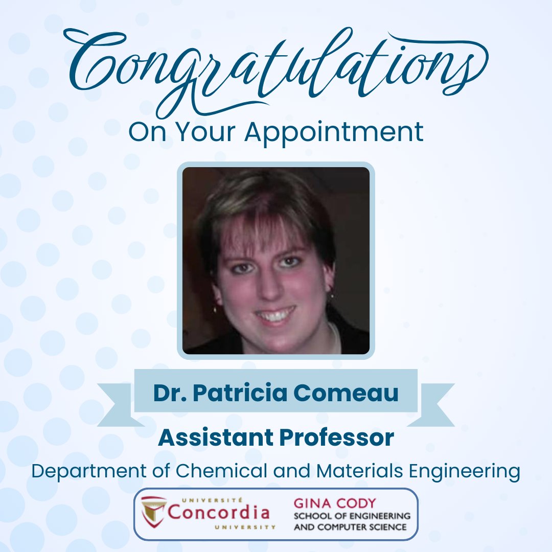 AMDB Cluster (@amdb_cluster) on Twitter photo Dr. Comeau has started a position as Assistant Professor at <a href="/Concordia/">Concordia University</a> University🎉
Congratulations for this amazing news! We can’t wait to see the innovative work that she will spearhead as a PI in the CME Department.
To learn more about her research: bit.ly/46wYPh0 Dr. Comeau has started a position as Assistant Professor at <a href="/Concordia/">Concordia University</a> University🎉
Congratulations for this amazing news! We can’t wait to see the innovative work that she will spearhead as a PI in the CME Department.
To learn more about her research: bit.ly/46wYPh0