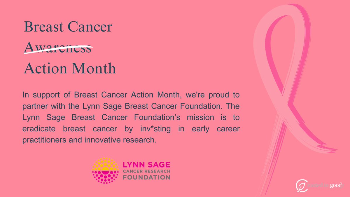 Curaleaf_Inc's tweet photo. Meet our partner, @lynnsage, whose focus is eradicating breast cancer by investing in early career practitioners &amp; innovative research. Stop by any of our #Curaleaf stores to be part of the change &amp; help support the work of our partners. #BCAM #RootedInGood https://t.co/ZZxIouQlRj
