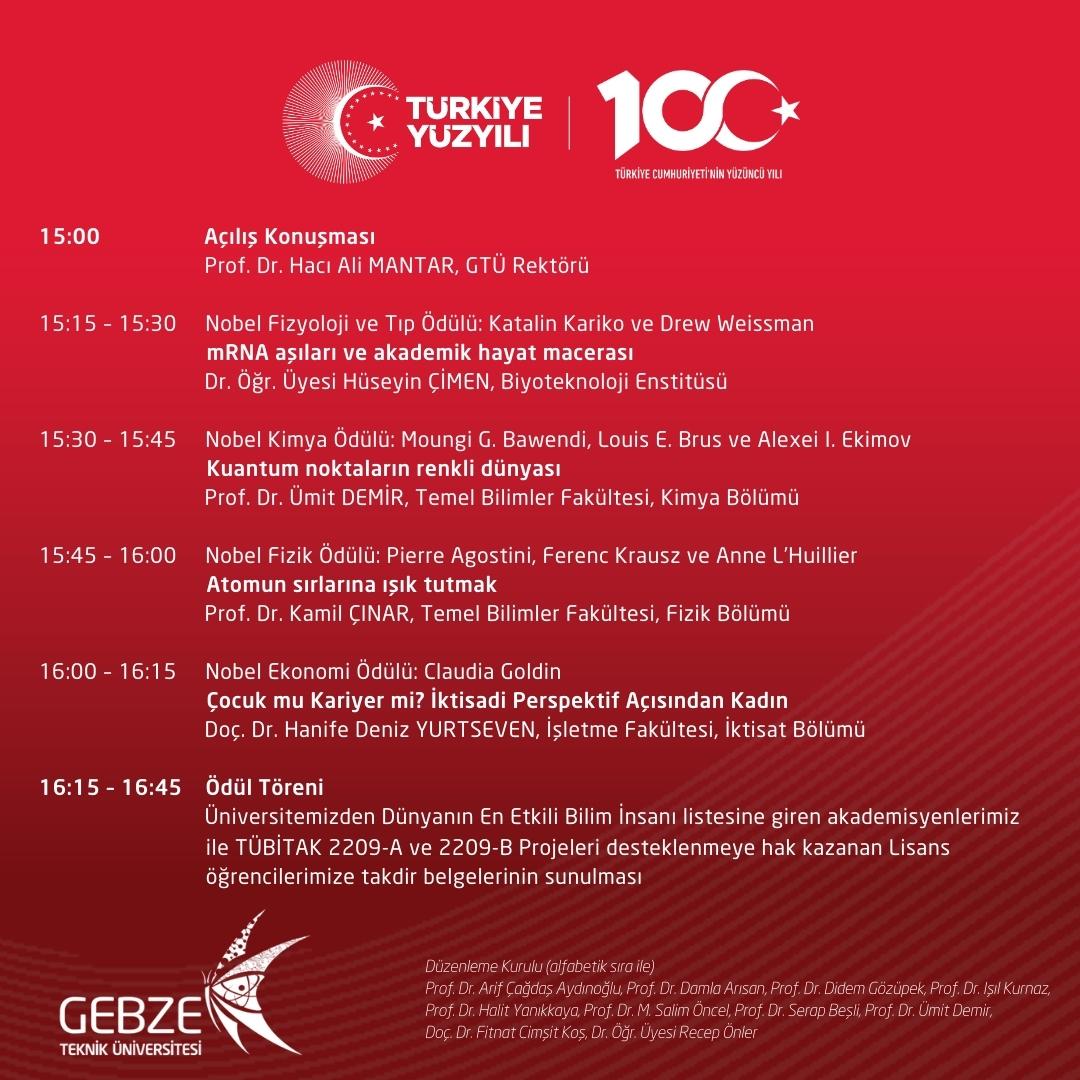 GtuEduTr's tweet photo. Cumhuriyetimizin yüzüncü yılında Bilim konuşmaları etkinliğimizin birincisi 19 Ekim 2023 tarihinde Kongre ve Kültür Merkezimizde gerçekleştiriyoruz. Tüm GTÜ Ailesi davetlidir! https://t.co/HoQlZpu76H