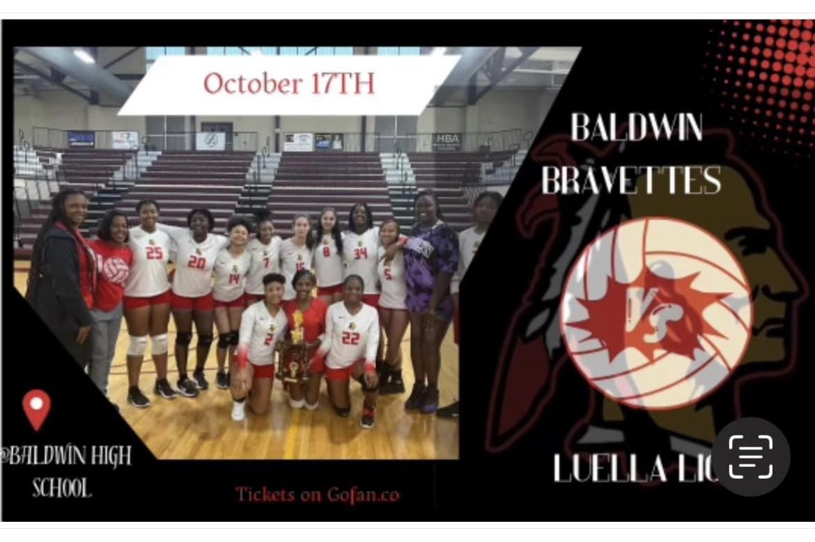 Our Bravettes Volleyball team will host Round 1 of the GHSA State Playoffs this Tuesday at 6p, against Luella. 

Please come out and pack the house !! Tickets on Gofan.co