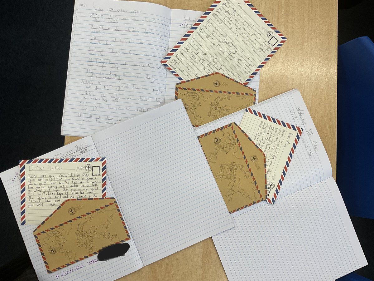 Year 6 have written fantastic letters as if they were a pen pal of Anne Frank. They thoroughly enjoyed writing on this special paper like Anne would have. @WritingRoots @the_atlp