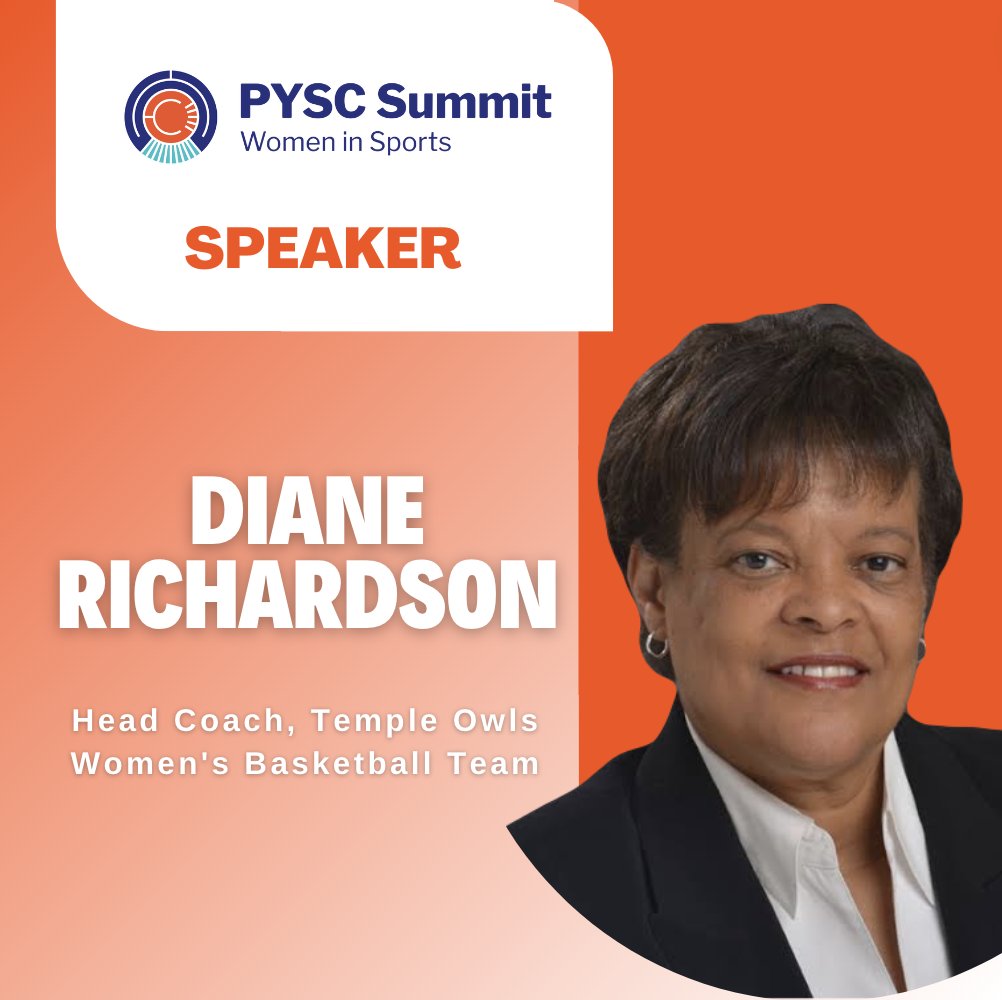PhilaYouthSport's tweet photo. Please welcome our next speaker at this year's PYSC Summit, Diane Richardson!
Diane Richardson is the Head Coach of the @TempleOwls Women's Basketball Team & we can't wait for her to bring her knowledge to our summit this year!
To register, visit https://t.co/Ep9w5933v6!
#PYSC https://t.co/hnPzSmCs7z