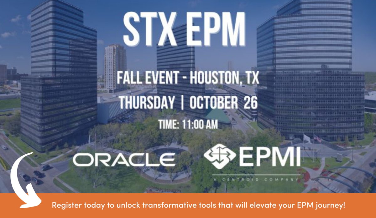 future_proofing's tweet photo. Join EPMI, a Centroid Company, on October 26, for roadmaps, demos, and to connect with #OracleCloud experts. Plus, discover the latest #AI innovations that are reshaping the finance and EPM industry!

Secure your spot today to elevate your EPM journey!  > https://t.co/vX06cscQSJ https://t.co/BU3rjSiKjo