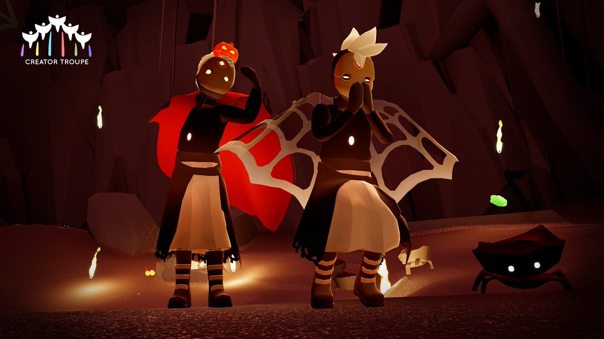 Get ready for treats with no tricks from the Sky Creator Troupe!

🎃 Introducing Troupe or Treat! 🎃

Starting Oct 23rd, our Troupe members will host giveaways on their channels. You could win spooktacular prizes 🕯️ 🕸️

Stay tuned for the official schedules!