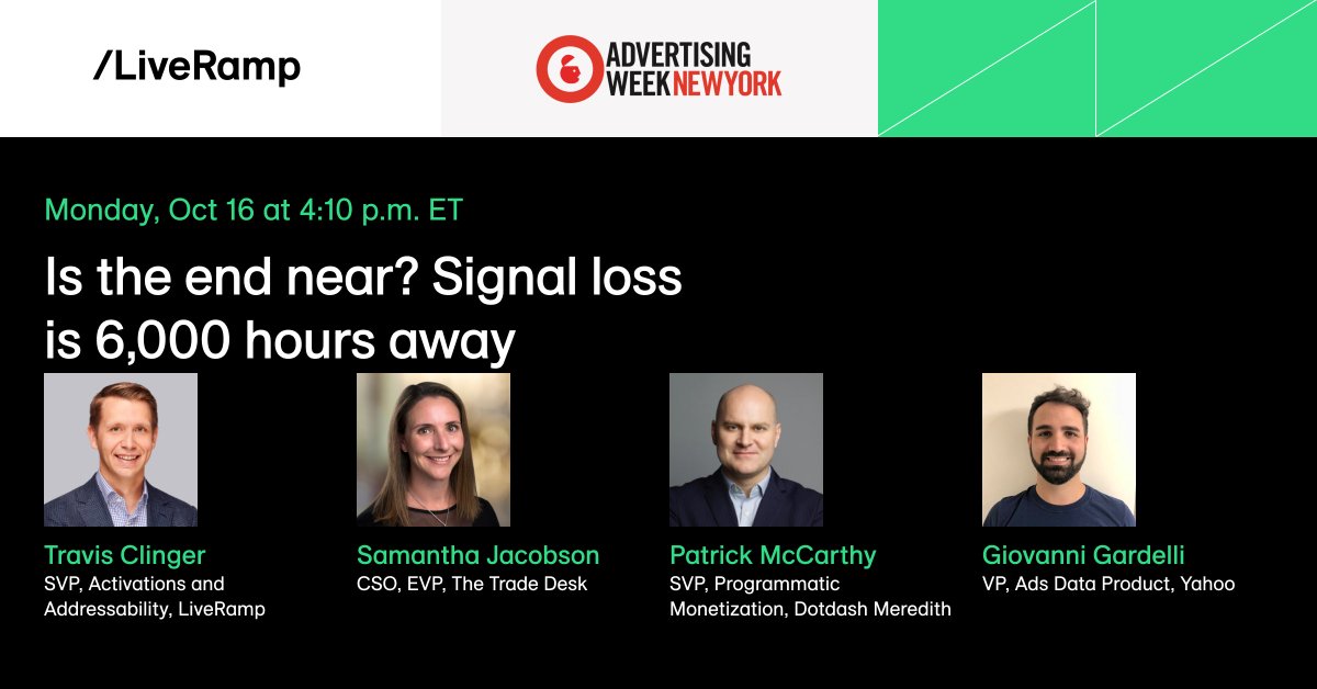 We just can't get enough tech talk at #AWNewYork23! 😎 Travis Clinger will be joined by a panel of experts to talk about how businesses are moving beyond third-party signals and making the shift to sustainable solutions. Join us at 4:10 PM EDT. 👇