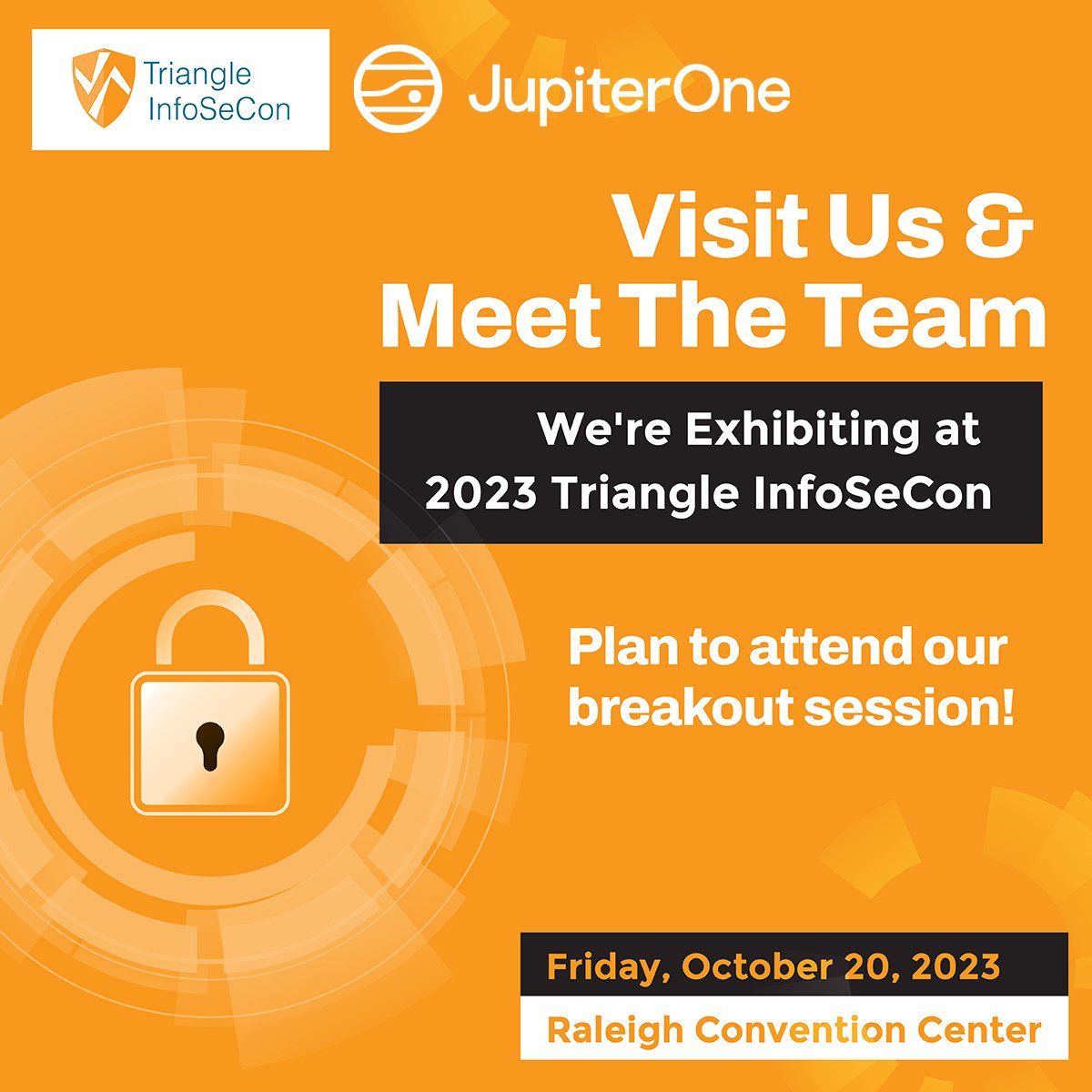 Meet the JupiterOne team at Triangle #InfoSeCon on Friday! 

J1 Ambassador @SounilYu will be tackling a hot-button subject in his session about generative #AI. 

📍 305A
🕐 3:35 pm - 4:25 pm

Get all the details ⬇️
bit.ly/2Mf4KRJ