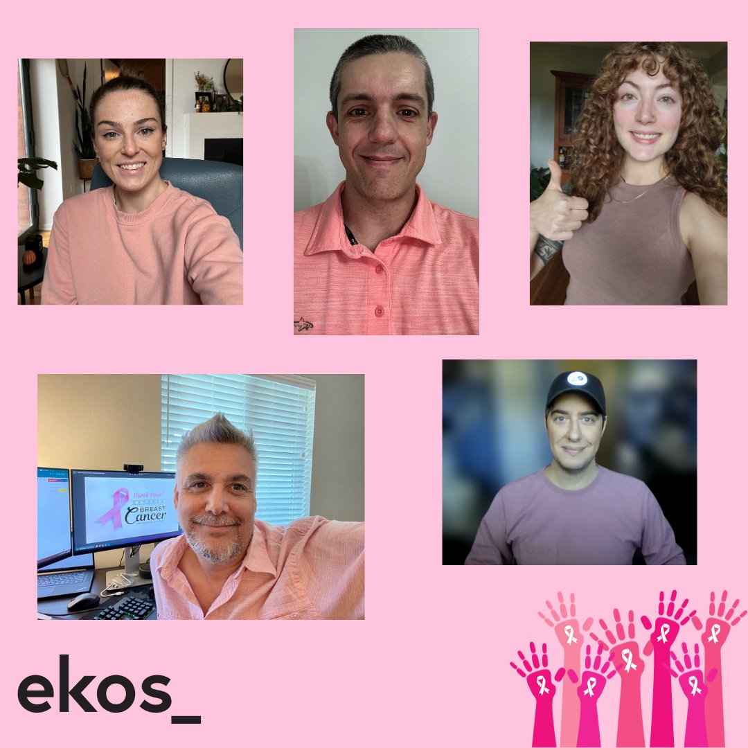 October is Breast Cancer Awareness Month, and to provide support, Ekos had a "Wear Pink" day! We donated $10 to Go Jen Go Foundation for every employee who wore pink. What a turnout we had from both in-office and remote team members! 
#goekos #breastcancerawareness