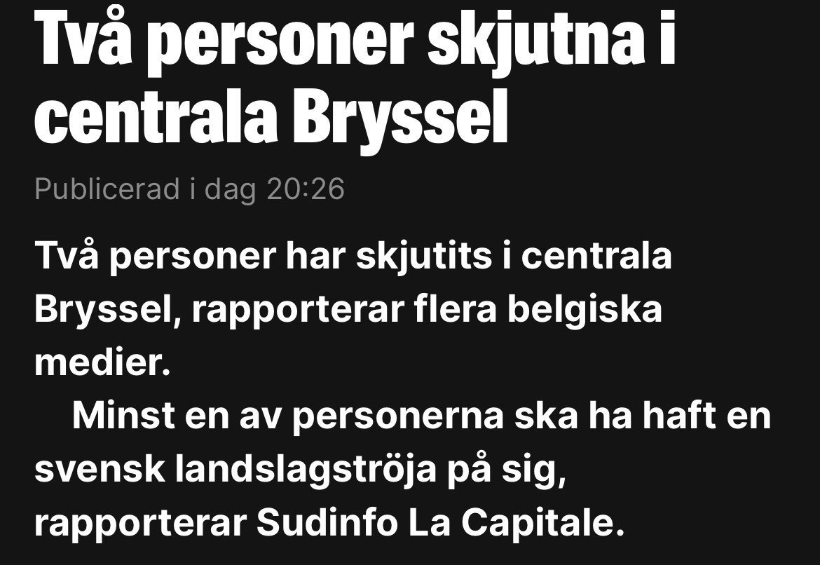 Två svenskar åker på bortamatch i Belgien, och kommer aldrig hem igen. 

Vila i frid 🕊💛💙