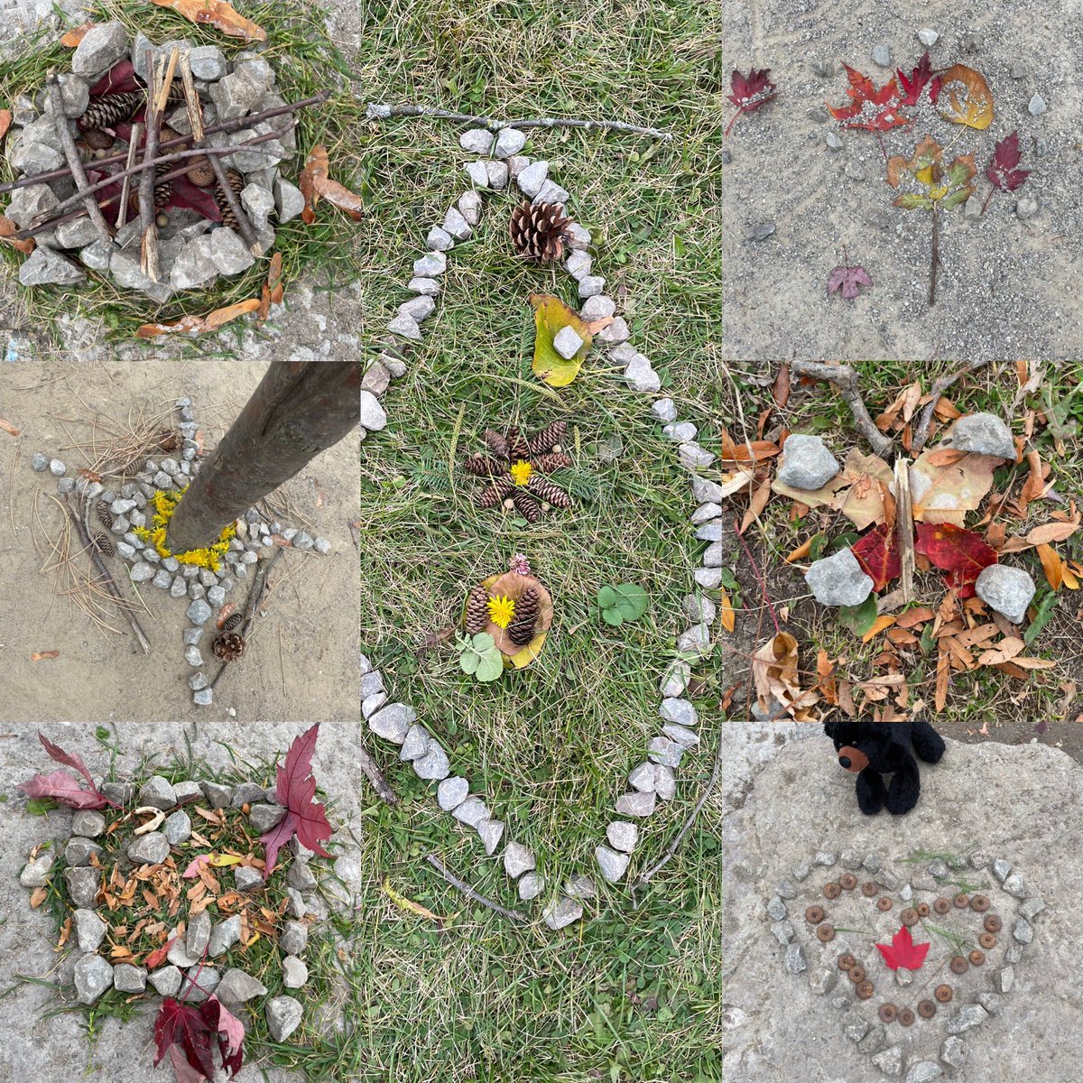 The grade 3’s made some beautiful foraged art today for #takemeoutsideweek @BBPS_Principal