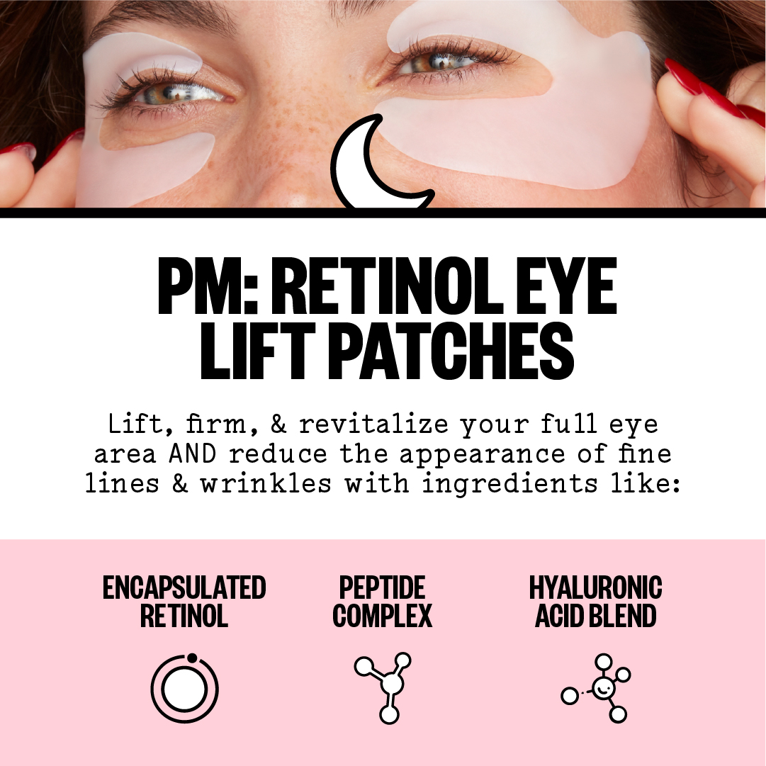 The perfect way to start and end your #eyeconic day 😉

Grab our Retinol Eye Lift Patches &amp; Peace Out Puffy Eyes at @sephora 🙌