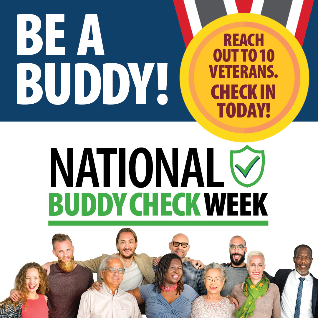 When was the last time you reached out to a fellow Veteran? Just saying “hi” to check in can be beneficial to one’s health. It also creates a space for your buddy to ask for help. This National Buddy Check Week, learn about the <a href="/DeptVetAffairs/">Veterans Affairs</a>' #TalkToTen: va.gov/initiatives/na…