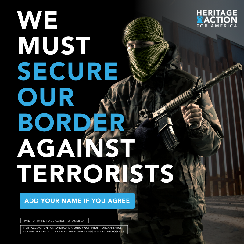 Heritage_Action's tweet photo. Border patrol nabbed 160 people from the terror watch list attempting to cross our southern border this year...

And that's just the ones they caught.

With Hamas calling for mobilization worldwide, we cannot allow our border to remain wide open. It's time to secure our border.