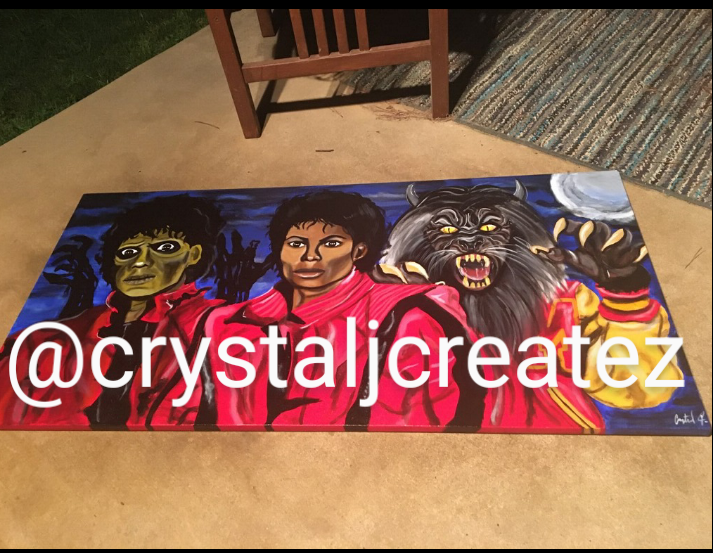 Rene96Crystal's tweet photo. 🎨😊🎃👻 #MichaelJackson #mj #thriller #Halloween2023 #Halloween #art #painting #artist #crystaljcreatez https://t.co/FT0Q9QXA0P