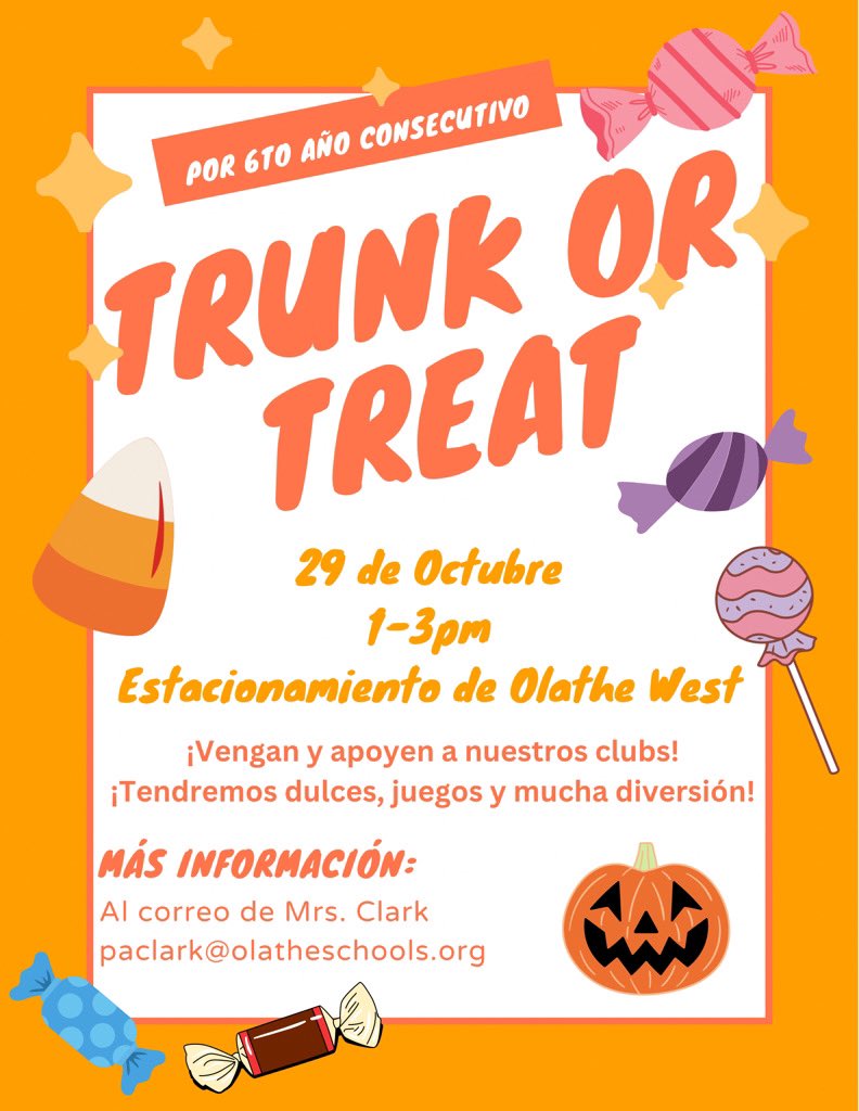 Trunk or Treat! October 29th!