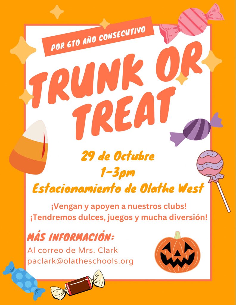 OlatheWestOwls's tweet photo. Trunk or Treat! October 29th! https://t.co/Xoom508YFJ