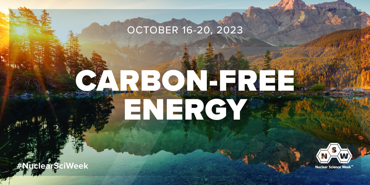 Happy #NuclearSciWeek 2023! 💙💚🧡 Nuclear plants operate 24/7 to provide CLEAN carbon-free energy! ☀️⚛️ In fact, more than 50% of the USA’s #carbonfree power comes from #nuclearenergy.